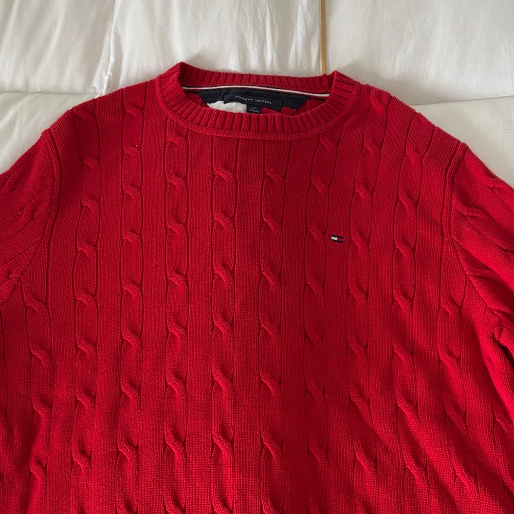 Tommy Hilfiger Men's Red Crewneck Sweater